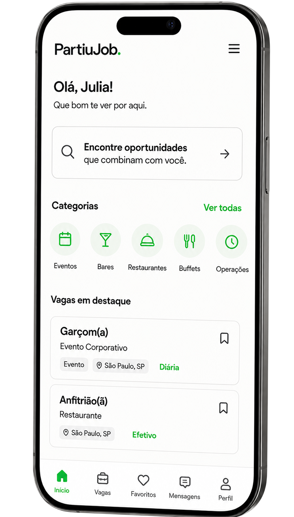App Mockup PartiuJob
